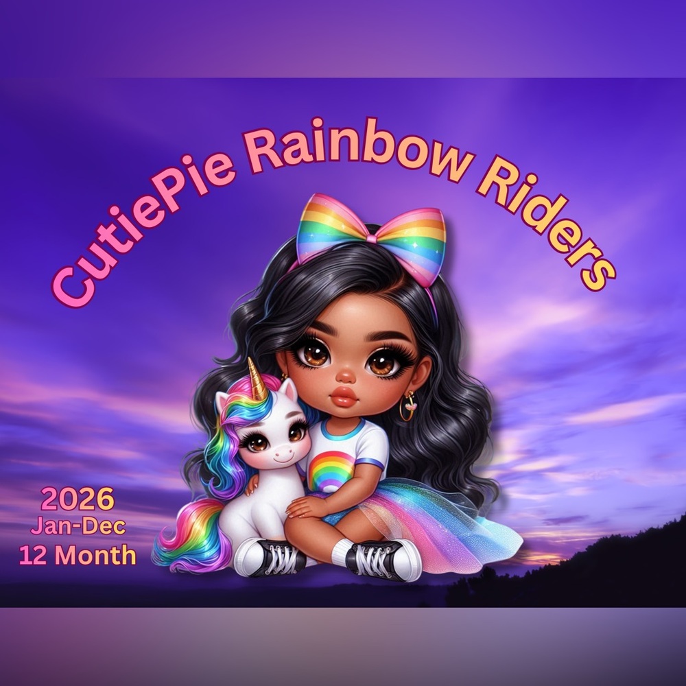Rainbow Riders CutiePie Girls with Their Pet Unicorns 2026  12-Month Calendar